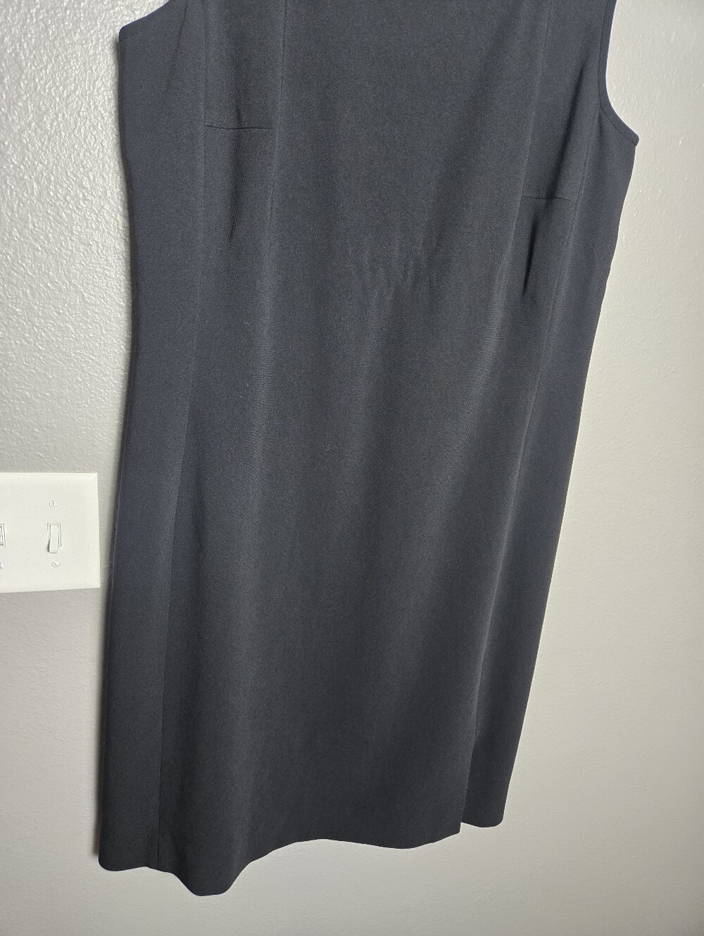 Vintage Ann Taylor Black Classic Square Neck Shift Dress Size 14 - Picture 8 of 16